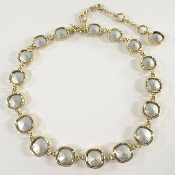 Lee Angel For Neiman Marcus Gold Crystal Cushion Necklace NWT 250.00 - Picture 3 of 6